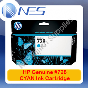 HP Genuine #728 CYAN High Yield Ink Cartridge for DesignJet T730/T830 130mL (F9J67A)